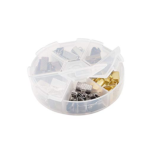 90st IJzeren Lint Eindklemmen 7x13mm 6 Kleuren Lint Crimps Cord End Sluitingen voor DIY sieraden maken 4