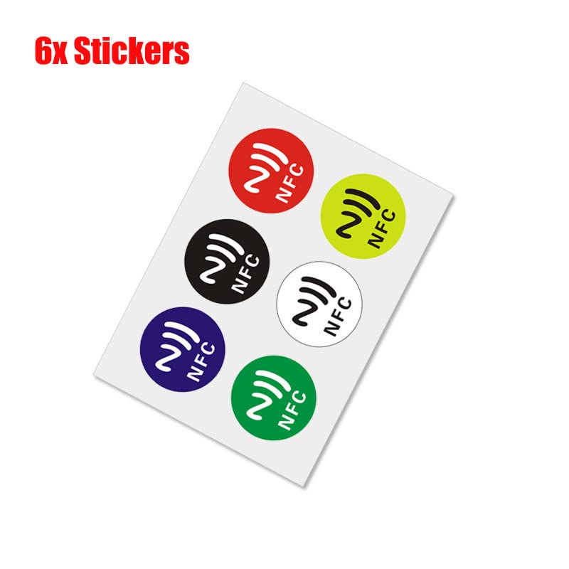 NFC stickers, 144/168 bytes, geheugen, 6 kleuren, NFC-tags, lijm, compatibel met iPhone NFC-tag Android