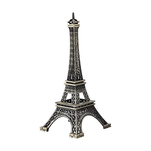 Eiffeltoren architectuur, Antieke brons Parijs Eiffeltoren standbeeld Vintage Legering Model Decoratie(25cm) 4