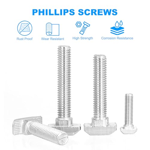 M8x45 Hammer Head Schroef T Schroef, 15 st T Nut Gooien Schroef Hammer Head Schroeven voor 4545 Series Europese Standaard Aluminium Profiel 5