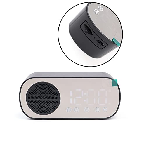Zee digitale wekker draagbare wekkerradio met BT luidspreker grote LED Screen Radio Morning Klok voor Slaapkamer, Kantoor 5