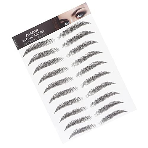 6D Eyebrow Tattoo Sticker Professional Waterproof Eyebrow Transfer Sticker Eyebrow Makeup Tool voor vrouwen en meisjes (zwart)(BLACK-02) 5
