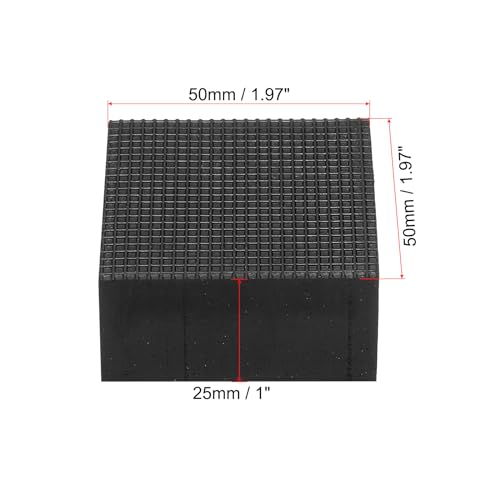 4 Pack Rubber Anti-Vibratie Matten Vierkant, 1,97 x 1,97 x 1 Inch voor HVAC, Airconditioning, Compressoren, Wasmachines, Drogers, Zwart