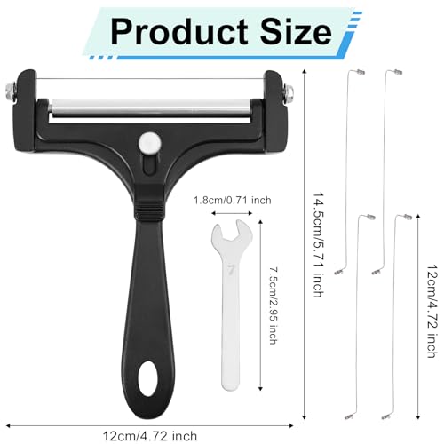 Cheese Slicer Set, verstelbare Dikte Iron Hand Cheese Slicer met 4 extra wires en Key Food Cutter voor boter Mozzarella Cheddar