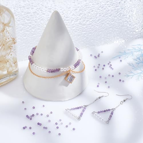 1 Strands ongeveer 181~210st Natuurlijke amethist kralen, 2mm Facet Ronde stenen kralen Losse edelsteen kralen Spacer kralen voor DIY ambachten ketting armband sieraden 5