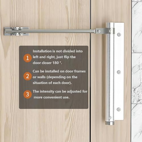 2 stuks deursluiter aluminium verstelbare automatische deursluiter Automatische veerdeursluiter Ondersteuning tot 25 kg voor commerciële thuis 5