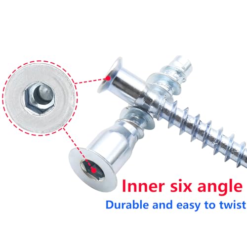 20 stuks bevestigen meubelschroeven, M7 x 30mm bevestigingsschroeven, schroeven hexagon, voor snelle verbindingen en reparaties 4
