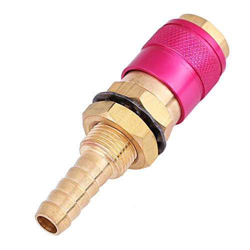 Waterverkoelde en gasadapter, messing slang connector, snelle koppeling voor MIG TIG lasbrander (rood) 5