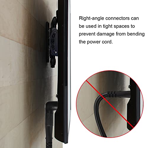 IEC C8 tot C7 2 Pin rechterhoek 90 graden naar boven Man Vrouwelijke Power Extension Adapter voor TV, AC 250V 2.5A IEC320 Connector voor Printer Wall Mounted TV, 4 Pack 3