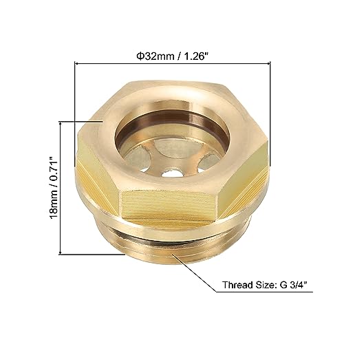 Air Compressor Olie Gezichtsglas, 2 stuks G 3/4 Inch Man Thread Messing Olie Liquid Level Meter Air Compressor Delen met O-Ring