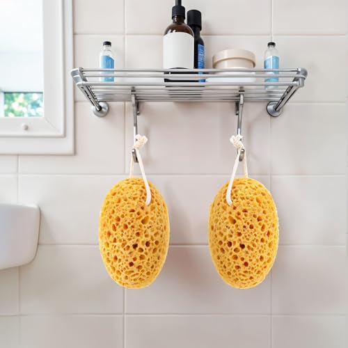 2 stukken bad sponzen, ultra-zachte, comfortabele gevoel met dichte schuim sponzen, grote scrub body spons voor zachte grondige reiniging voor gevoelige, droge huid 5