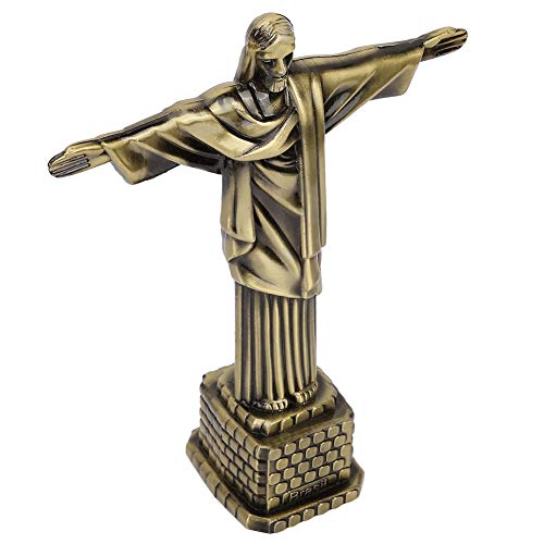Brazilië Christ standbeeld, bronzen kleur Wrought Iron Christ standbeeld Decor, Toerisme Souvenirs Wereldberoemde bezienswaardigheden Bureaublad Decor 3