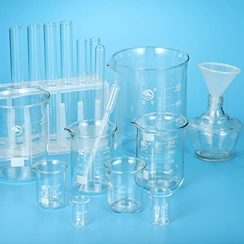 3st 10ml Low Shape Glass Cup, 3.3 Borosilicaat Glas Afgestudeerd Gedrukte schaal meten Cups met Spout voor Keuken Lab Liquids 5