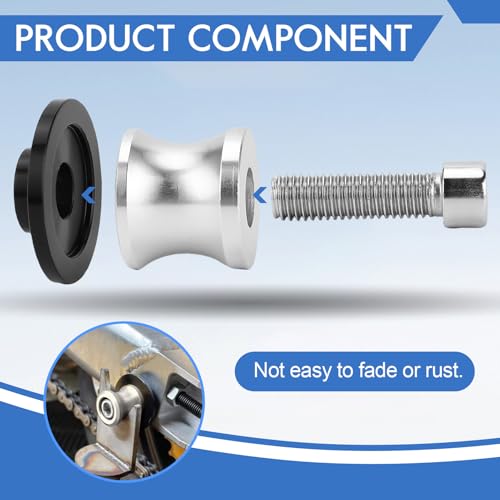 10mm motor CNC Achterstand Swing Arm Spool Sliders, Hard geanodiseerde CNC Swing Arm Spool Stand Swingarm Spools 1 Pair(Silver) 4