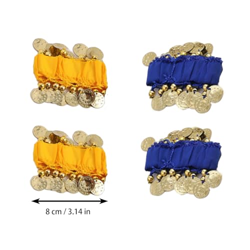 4 Paar Belly Dans armband, Belly Dans Coin Armband, Chiffon Belly Dans Armband, Geschikt voor Dans Shows, Feesten