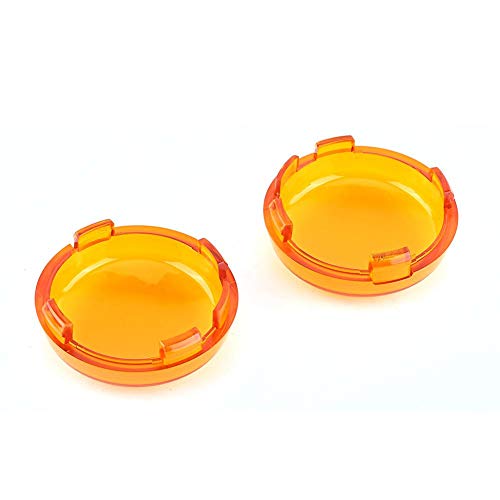 2 stuks Turn Signal Lens Observaties Covers Kit, Ronde Motorfiets Turn Signal Lens Cap Compatibel met Dyna Deuce Softail Sportster 1986-15(Geel) Reparatie en onderhoud 3