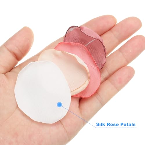 Zijde Rose bloemblaadjes, 200 stuks kunstmatige bloemblaadjes nep rozenblaadjes voor bruiloft gangpad Sprinkle bruidsdouche tafel decor Romantische nacht decoratie, Donkerroze gemengd 4