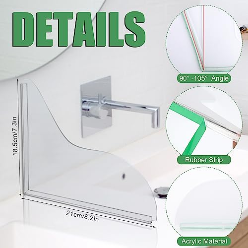 2st Douche Splash Guard, Zelfklevende Badkuip Hoek Splash Guard Helder Douche Water Guard voorkomen waterspatten