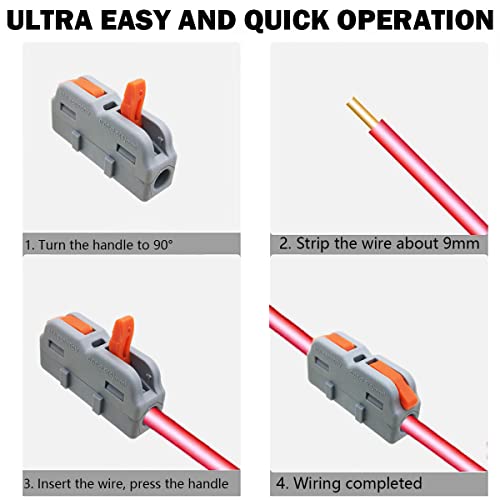 Draadconnectoren, SPL-1M Levermoerconnector, 25 stuks Mini Elektrische connectoren, Quick Terminal Block met Spring Connector (gratis combinatie) 3