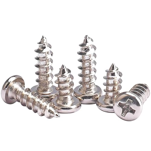 Verpakking van 100 koolstofstaal zelftappende schroeven M4 x 20mm lenskopschroeven, zelfboren Ronde kopschroeven, Phillips hoofdschroeven