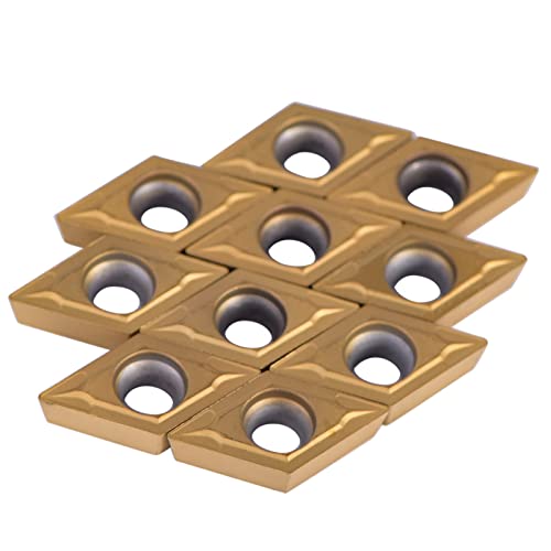 10Pcs DCMT11T304 HM YBC251 CNC Carbide Tips Invoegen Blad, Cutter Draaibank Draaigereedschap met doos, houder Indexeerbare Invoegsels 19,5 * 11 * 4mm/0.77 * 0,43 * 0,16 Inch