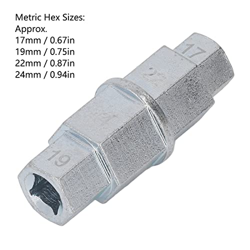 Hex Axle Tool voor motorfietsen Multifunctionele Hex Allen Voorwiel Spindle Socket Adapter Hex Shaft Adapter 17mm 19mm 22mm 24mm(Zilver)