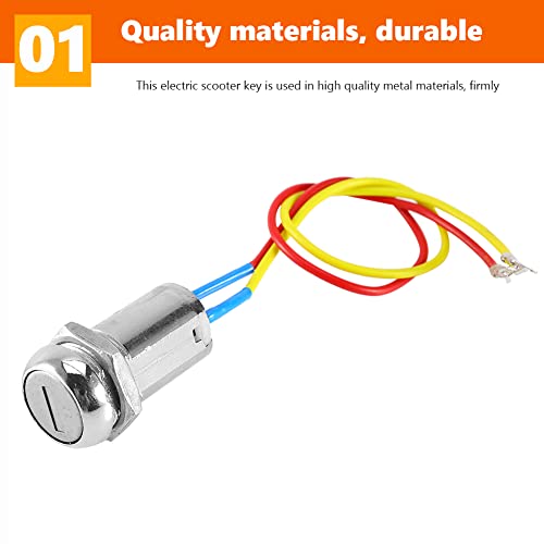 2 Wire Ignition Key Switch, Universal Motorcycle Ignition Switch Ontsteking Switch met sleutel voor Scooter, ATV, Karting, Opvouwbare fietsen, Elektrombile Automotive Switches 5