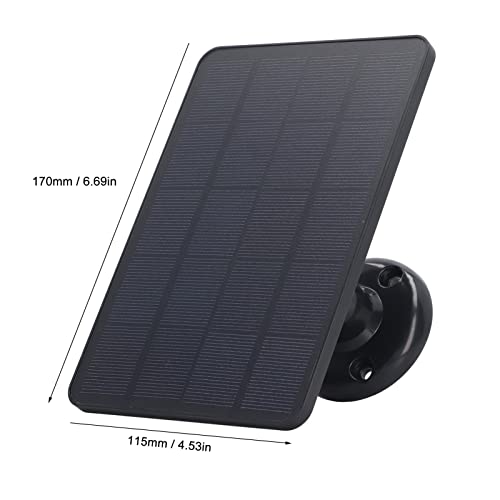 Zonnepaneel voor draadloze beveiligingscamera, waterdichte 10W Micro USB Solar Panel voor beveiligingscamera, verstelbare wandmontage (zwart)