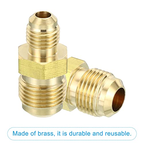 1/4" Man x 3/8" Man Messing Flare Union Connector, 3Scs Gas Adapter Messing Buis Koppelende Pijp Past voor slangen passen 4