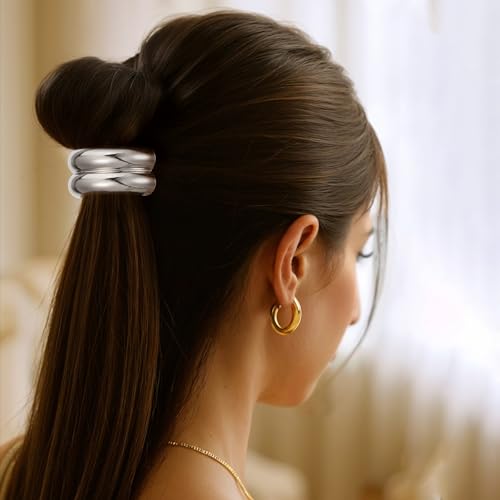 6 stukken metalen haar boeien Ponytail haar boeien goud haar accessoires elastische haar boeien haar band gesp voor vrouwen meisjes dagelijks reizen partij 5