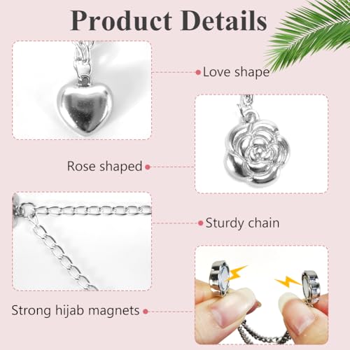 Brooch Neckline Krimpen 4 Piece Light Silver Pink Heart Cardigan Clips Multifunctionele Sjaal Clip voor Sleeves Pants Benen Vesten 3