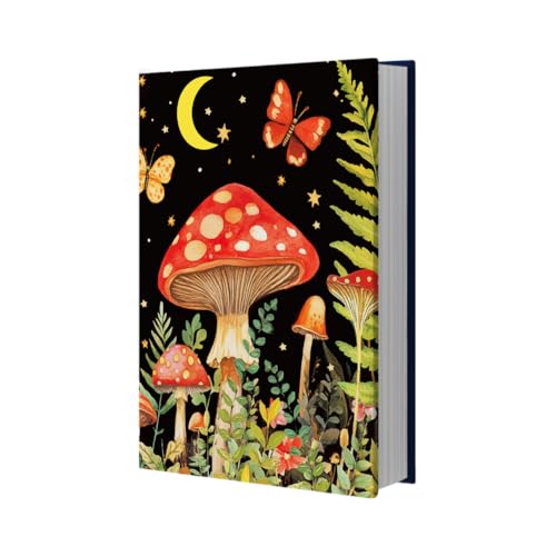 Mushroom Boekhoes Jumbo Stretch Boekhoes Wasbaar Herbruikbare Boeken Beschermer voor Harde Hoes Studieboeken Paperback tot 40 x 48,5 cm