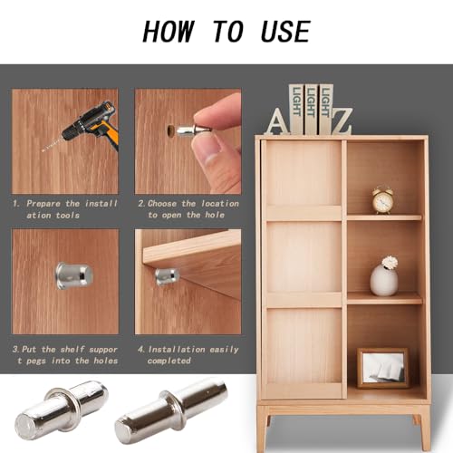 50 st. Shelf support Pegs, Metalen Plank Pegs Push-in Kast Plank Pegs 5mm Stud Boekenkast Pegs Nickel Platte Plank Pins Pins voor Office Meubilair Keuken Boekenkasten 5