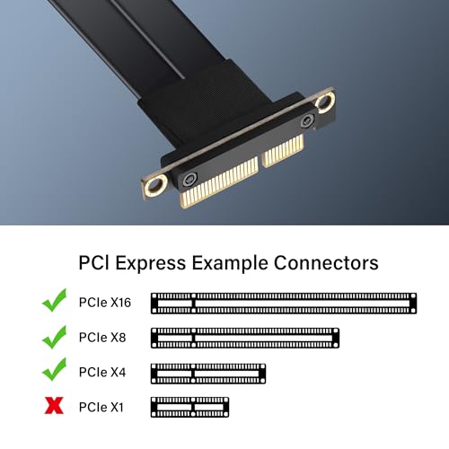 PCIe 3.0 X4 Extension Cable 90 Degree PCI-E 4X Man to Female Riser Cable 20CM (90 graden) 3