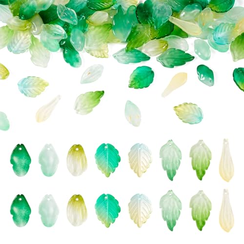 Lampwork Glasblad Charms Boom Bladeren Hangers Crystal Glasblad Bangling Charms Kralen voor DIY Crafts Armbanden Kettingen oorbellen sieraden maken