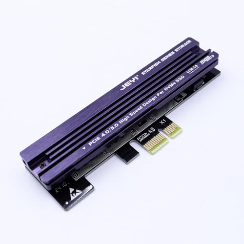 CENPNK M.2 NVMe naar PCIe 4.0 X1 Adapterkaart met aluminium hitte spoelbak, M.2 SSD PCI Express NVMe Adapter uitbreiding kaart voor PCIe 4.0/3.0 X1/X4/X8/X16 en 2230 2242 2260 2280 SSD 3