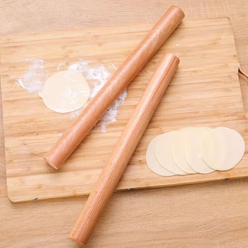 Houten rollende pin, beuken hout rollende pin natuurlijke logboeken geen handvat gebruikt hout voor taarten gebak brood koekjes maken shortcrust gebak 3