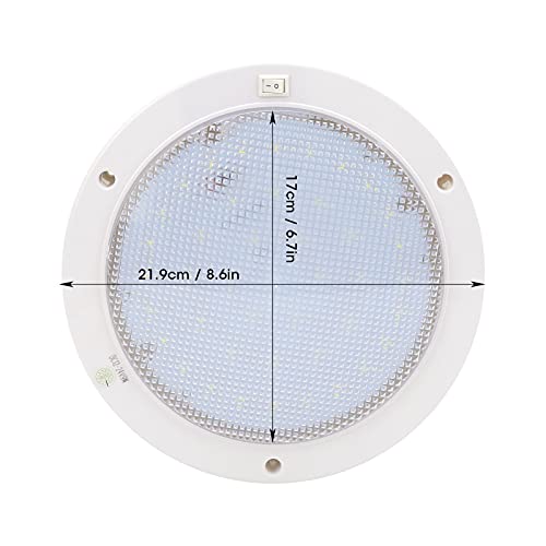 RV Boot Plafondlamp, LED Paneellamp met Switch Solar Power System voor Ship RV Keuken Dak Box 12V(Pure White)
