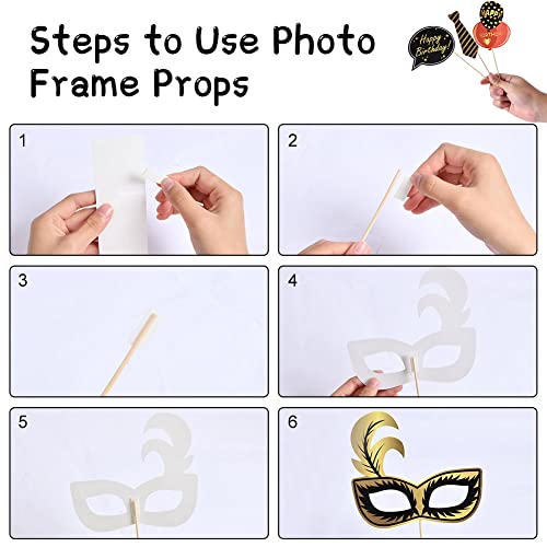 50e verjaardag Opblaasbare Frame, Foto Booth Props, Black Gold Verjaardag Party Opblaasbare Selfie Photo Frame, Grappige Selfie Props Kit, Verjaardagsfeest decoratie familie 3