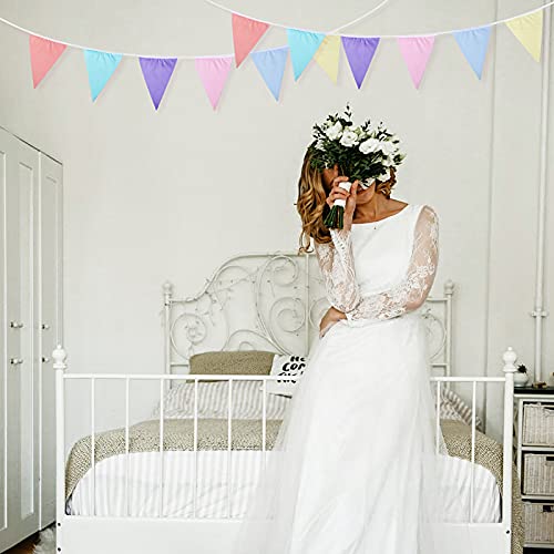 10 m Herbruikbare Vlaggen Garland met 36 Cotton Flags Party Garland Decoratieve Banner voor bruiloft, verjaardag, Baby Douche, vlaggen voor binnen en buiten gebruik etc. 5