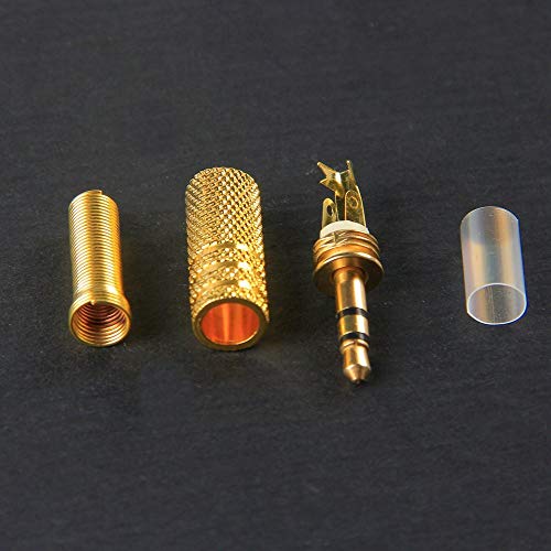 12st TRS Man Plug Vervanging 3 Pole 3.5mm Man Reparatie Headphone Jack Plug Metal Audio Soldering Adapter Converter Headset Connector Stereo Plug (Gilded) 3