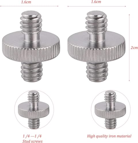 2 stuks 1/4 inch schroef, metaal schroef adapter, Threaded Tripod schroef adapter, Verwisselbare dubbele hoofden, 1/4 inch schroefcamera, voor camera-accessoires, Camera, Schroefadapter, Omvormer