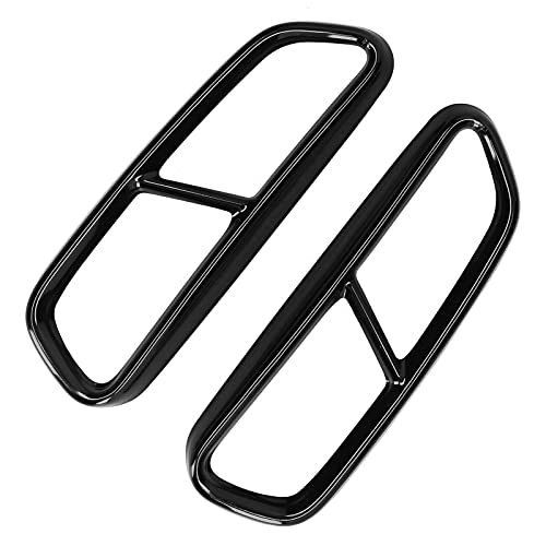 Uitlaat Tip Cover, Automobiel Uitlaatpijpen, Auto Quad Uitlaat Tip Trim Roestvrij staal Glans Zwart Vervanging voor C7 2016-2018