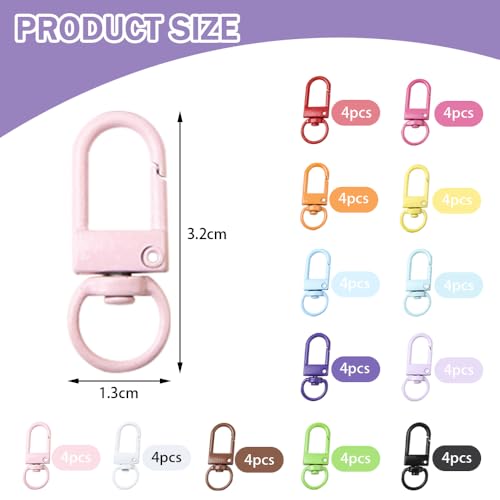 52 st. Kleurrijke Premium Metal Swivel Lobster Claw Clasps Lanyard Swivel Snap Hooks Heavy Duty Metal Lanyard Clips voor Zak Keychains Connector sieraden maken DIY Crafts