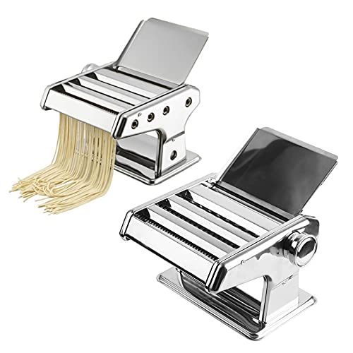 Roestvrij staal handmatige Pasta Machine, 6 verstelbare niveaus Pasta Machine 2 mm/4,5 mm/8 mm voor Spagna, Fettuccini, Lasagna, siliver 4