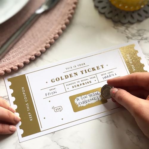 Pak van 100 Krasstickers, 60 x 40 mm, Rechthoekige Krasstickers, Zelf-Adhesive, Gratis Krasstickers, Goud voor verrassingen, Uitnodigingen, Scrapbooking, Groetkaarten, Cadeaubonnen 5