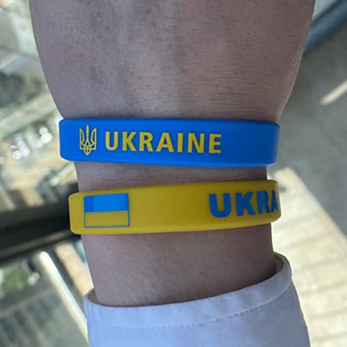 10Stuks Siliconen armband polsband, Oekraïne Land Nationale vlag polsband, Multicolor Elastische Siliconen armbanden Sport polsband voor Peace Lovers 4