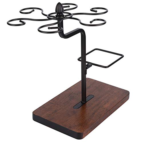 Wijnglas houder met fleshouder, tafelhouder voor 6 glazen en 1 fles, metalen wijnglas standaard voor keuken, lounge en bar (zwart)