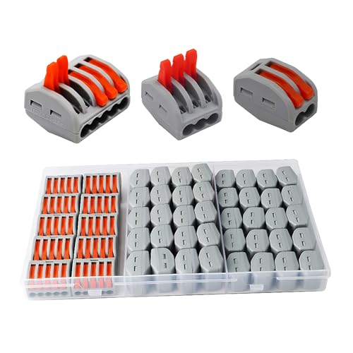 Supply Nut Connector, Assortiment van geleiders Compacte draadconnectoren 2 gaten (20 stuks), 3 gaten (20 stuks), 5 gaten (10 stuks)