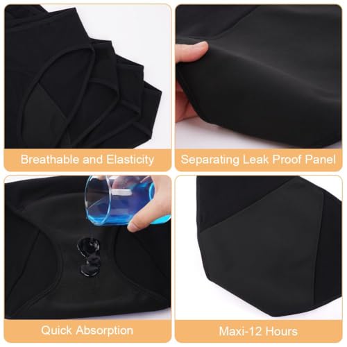 Menstrueel slipje Absorberende Leakproof slipje voor zware bloeding 30 ml Katoen Menstrual slipje voor vrouwen Absorberende Herbruikbare S/M/L Verpakking van 4 5